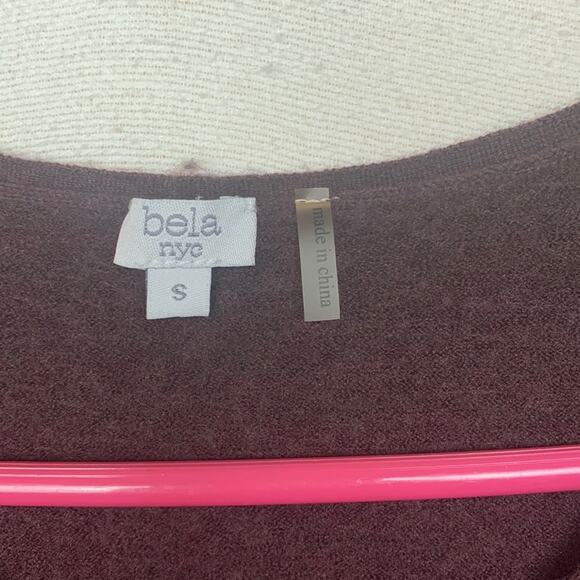 Bela NYC womens small burgundy long sleeve sweater wool soft casual - Picture 2 of 8